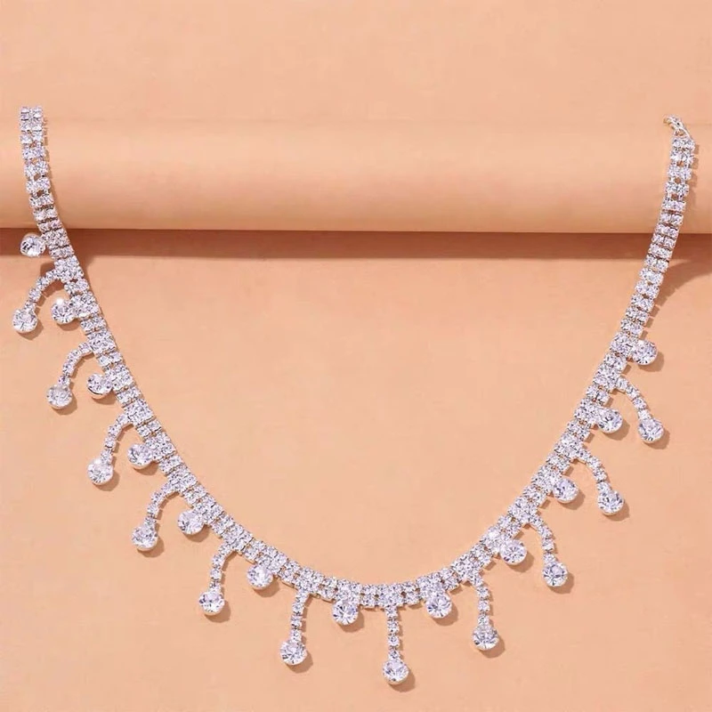 Crystal Teardrop Statement Necklace - Product Image 2