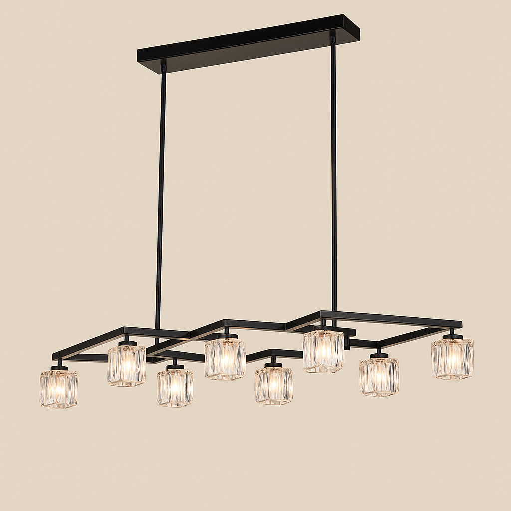 Illuminate Your Life with the Noir Crystal Linear Chandelier