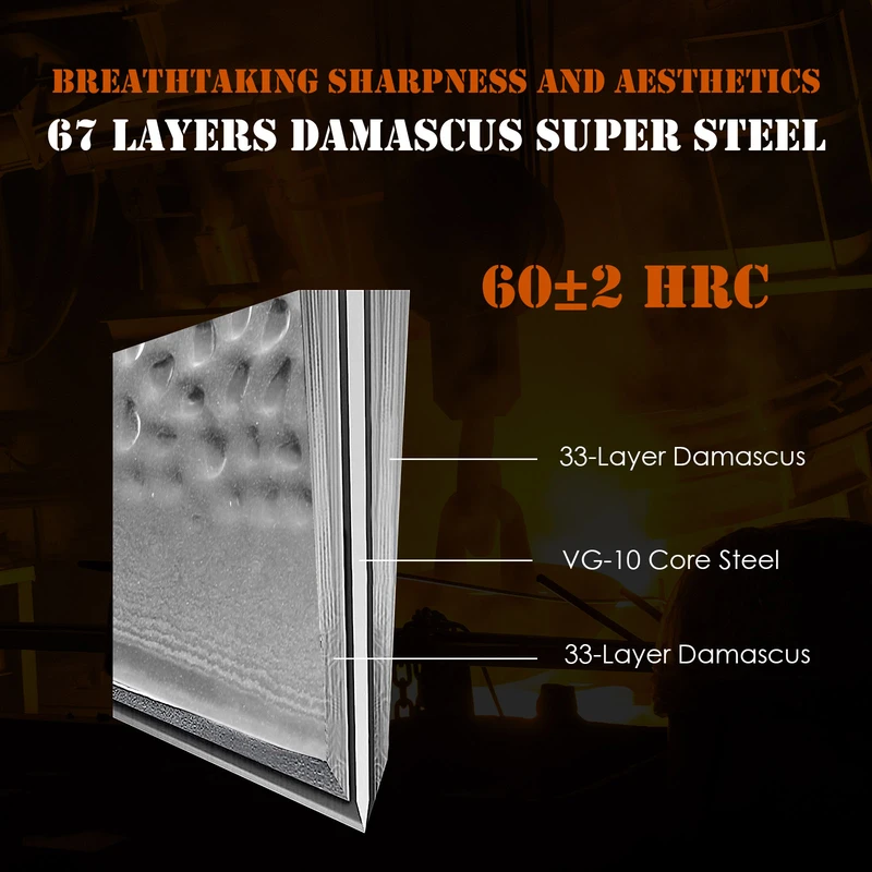 Damascus Steel Santoku Chef's Knife - Product Image 3