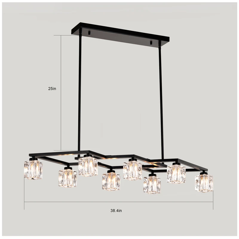 Noir Crystal Linear Chandelier - Product Image 3
