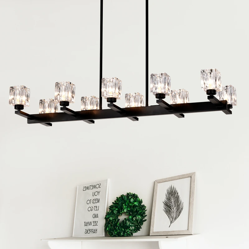 Luxe Linear Crystal Chandelier - Product Image 3