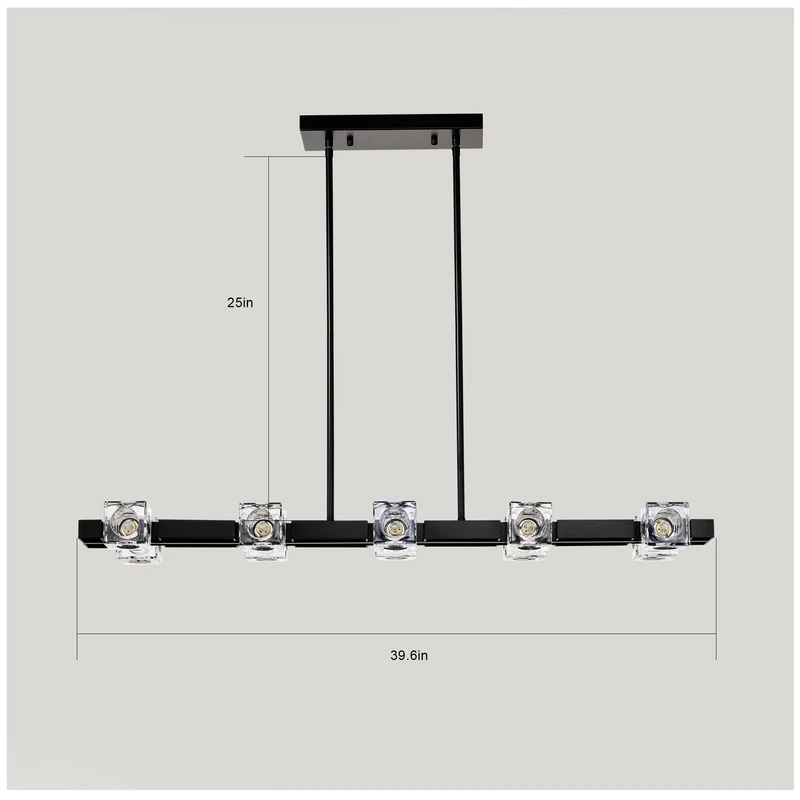 Luxe Linear Crystal Chandelier - Product Image 3