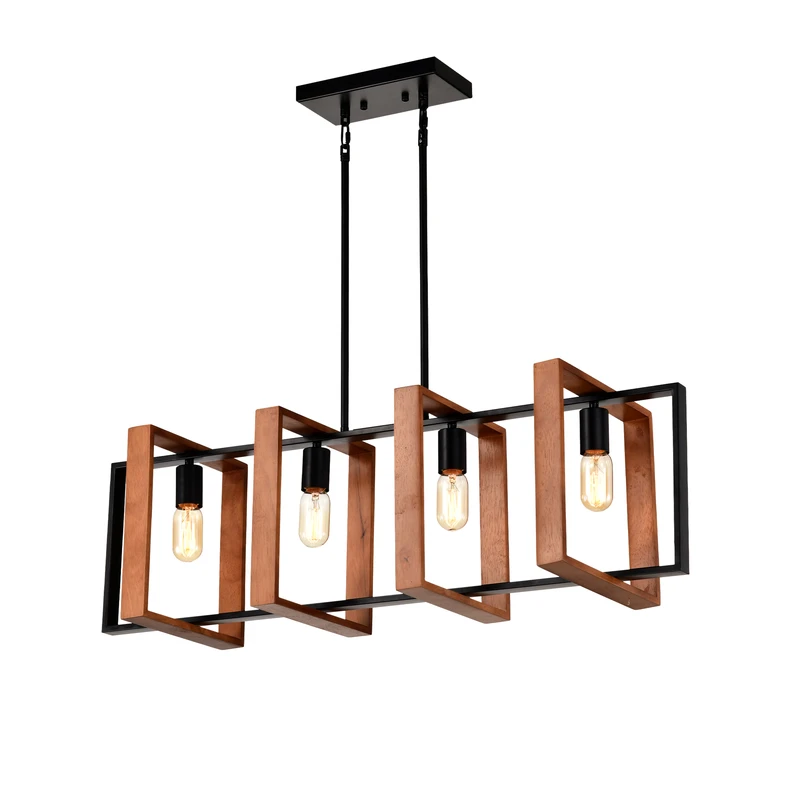 Geometric Wood Linear Pendant - Product Image 1